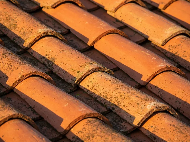 Clay tile roof close-up (sample image)